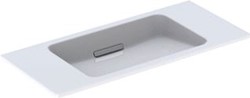 GEBERIT ONE WASTAFEL ZWEVEND DESIGN 90CM WIT GEBORSTELD CHROOM HORIZONTALE AFVOER 500.390.01.2