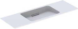 GEBERIT ONE WASTAFEL ZWEVEND DESIGN 120CM WIT HOOGGLANS ZONDER KRAANGAT MET OVERLOOP KERATECT HORIZONTALE AFVOER 500.392.01.3
