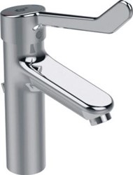 IDEAL STANDARD CERAPLUS 2 1-GATS WASTAFELKRAAN MET WASTE MET VASTE ZELFLEGENDE UITLOOP MET HENDEL 16CM VERHOOGD CHROOM BC105AA