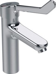IDEAL STANDARD CERAPLUS 2 1-GATS WASTAFELKRAAN ZONDER WASTE MET VASTE ZELFLEGENDE UITLOOP MET HENDEL 16CM VERHOOGD CHROOM BC106AA