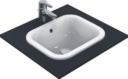IDEAL STANDARD CONNECT INBOUWWASTAFEL RECHTHOEKIG 42X35CM MET OVERLOOP ZONDER KRAANGAT WIT E505501