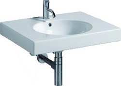GEBERIT PRECIOSA II WASTAFEL ZONDER KRAANGAT ZONDER OVERLOOP 60X50CM MET KERATECT WIT 123261600