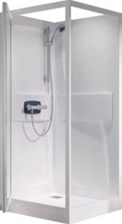 KINEDO KINEPRIME DOUCHECABINE IN HOEK DRAAIDEUR THERMOSTAATKRAAN 2000 X 900 X 900MM (HXLXB) P: WIT ALU 4MM GLAS HELDER CA561TTN