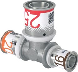 UPONOR T-STUK S-PRESS PLUS 20MM X 25MM X 16MM (PERS X PERS X PERS) MESSING