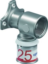 UPONOR MUURPLAAT + RONDE FLENS LAAG S-PRESS PLUS 25MM X 3/4 (PERS X BINNENDRAAD)