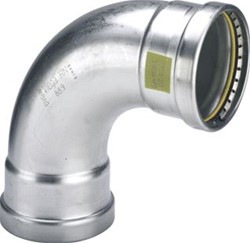 VIEGA SANPRESS INOX GAS XL BOCHT 90 ° 76,1 X 76,1 MM 2X PERS RVS 577483