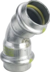 VIEGA SANPRESS INOX GAS BOCHT 45 ° 35 X 35 MM 2X PERS RVS 486167