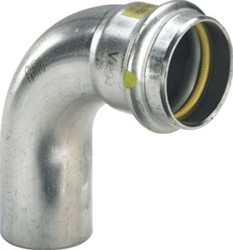 VIEGA SANPRESS INOX GAS BOCHT 90 ° 22 X 22 MM 2X PERS RVS 486075