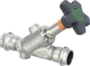 VIEGA EASYTOP INOX SCHUINE KLEPAFSLUITER (VRIJSTROOMAFSLUITER) MET SC-CONTUR ROESTVAST STAAL MODEL 2337.5 DN: 15 D= 18 757861