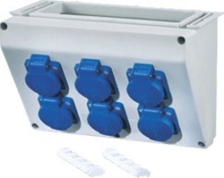 HENSEL CONNECTIONBOX WANDMAAT 2 6X16A 2P+PE 230V SCHUKO BREEDTE 270 MM FP CB 218