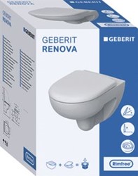 GEBERIT RENOVA PACK WANDCLOSET RIMFREE INCLUSIEF ZITTING SOFT-CLOSE QUICK-RELEASE 500.801.00.1