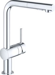 GROHE MINTA KEUKENMENGKRAAN EENGREEPS DUAL SPRAY UITTREKBAAR 328MM HOOGTE 223MM VOORSPRONG L-UITLOOP DRAAIBAAR CHROOM 30274000
