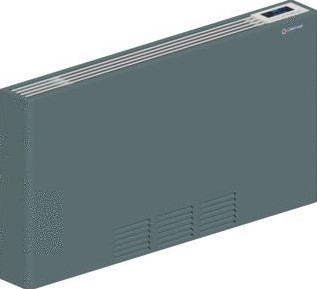 DRL LUCCA VNT 8000 WANDCONVECTOR H=588 MM L=1294 MM AANSLUITING LINKS EMERALD SAND 6335 WATT 397038