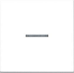 JUNG BEDIENINGSELEMENT 1-TOETS MET AFDEKKING LED INDICATIE VOOR DIMMER VOOR JALOEZIESCHAKELAAR DUROPLAST GLANS WIT RAL9016 FMA1700WW