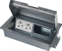 OCS VLOERCONTACTDOOS SERVICEBOX 3.0 2X 230V RA + 2X LEEG RVS DEKSEL 33.72.155