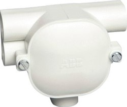 ABB T-DOOS DUBBEL LINKS 4X16MM MET DEKSEL GERECYCLED KUNSTSTOF 1SPA007100F9680