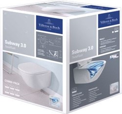 VILLEROY & BOCH SUBWAY 3.0 COMBI-PACK DIEPSPOELCLOSET TWISTFLUSH 4670 T0XX CLOSETZITTING 8M42 S1 01 AFVOER HORIZONTAAL. ALPIN WIT C+ 4670TSR1