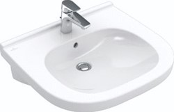 VILLEROY & BOCH O.NOVO VITA WASTAFEL VITA OVAAL 3-GATS KRAANGAT MIDDEL 550 X 560MM (DXB) WIT ALPINE KERAMIEKPLUS 411956R1