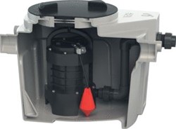 SANIBROYEUR SANIFOS 110 IS EEN COMPACTE POMP VOOR HET OPZUIGEN VAN AFVALWATER UIT EEN WONING SANIFOS110P