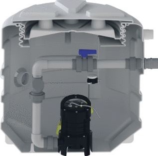 SANIBROYEUR POMPSTATION SANIFOS 610 (S) MET 1 POMP VOOR GRIJS EN ZWART WATER SANIFOS6101VXSPS