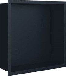LOOOX INBOUWNIS RVS 30 X 30 CM MET FLENS MET DEUR DIEPTE 7 CM MAT ZWART BOX30FLMZ