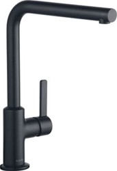 KLUDI L-INE S 1-GATS KEUKENKRAAN MET 360° DRAAIBARE HOGE UITLOOP MAT ZWART 408033975