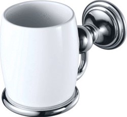 HACEKA ALLURE ENKELE BEKERHOUDER CHROOM KERAMIEK 1208600