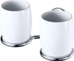 HACEKA ALLURE DUBBELE BEKERHOUDER CHROOM KERAMIEK 1208605