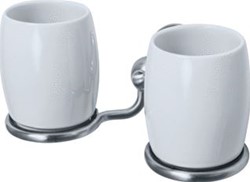 HACEKA ALLURE DUBBELE BEKERHOUDER GEBORSTELD RVS KERAMIEK 12 1208449