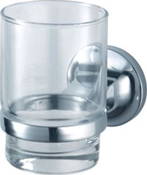 HACEKA ASPEN ENKELE BEKERHOUDER GLAS CHROOM 1208528