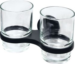 HACEKA ASPEN DUBBELE BEKERHOUDER GLAS ZWART 1209517