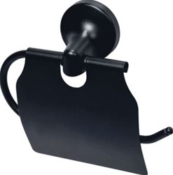 HACEKA ASPEN TOILETROLHOUDER MET KLEP ZWART 1209511