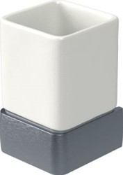 HACEKA ALINE ENKELE BEKERHOUDER GRIJS ALUMINIUM KERAMIEK 120 1208692