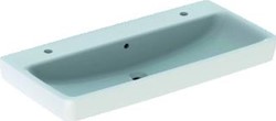 GEBERIT RENOVA PLAN WASTAFEL 2 KRAANGATEN MET OVERLOOP 100X48X18.5CM WIT + KERA TECT 501883008