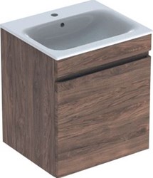 GEBERIT RENOVA PLAN WASTAFEL WIT MET ONDERKAST 1 LADE 55X48X62.2CM NOTEN HICKORY 501914JR1