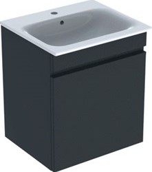 GEBERIT RENOVA PLAN WASTAFEL WIT MET ONDERKAST 1 LADE 60X48X62.2CM LAVA / GELAKT MAT GRIJS 501915JK1