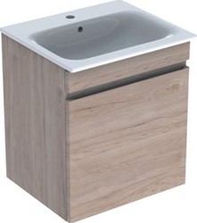 GEBERIT RENOVA PLAN WASTAFEL WIT KT MET ONDERKAST 1 LADE 60X48X62.2CM NOTEN HICKORY LICHT 501915008