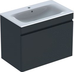 GEBERIT RENOVA PLAN WASTAFEL WIT MET ONDERKAST 1 LADE 80X48X62.2CM LAVA / GELAKT MAT GRIJS 501916JK1
