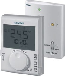 SIEMENS RDJ100RF/SET ROOM THERMOSTAT RADIO FREQUENCY SET WITH 24-HOUR TIME SWITCH (TRANSMITTER AND RECEIVER) S55770-T380
