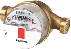 SIEMENS WFW30.D080 WARM WATERMETER 2.5 M3/H LENGTE 80 MM AANSLUITING G 3/4 DRAAD TOT 90 °C S55560-F102