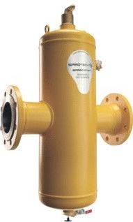 SPIROTECH SPIROCOMBI LUCHT-EN VUILAFSCHEIDER MET MAGNEET EN FLENSAANSLUITING DN65 MAX. 110°C 10 BAR BC065FM