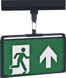 FAMOSTAR D-SIGN NOODVERLICHTING 0,3W 1U 23M LEESAFSTAND PENDELVERSIE 75CM KUNSTSTOF IP40 HXBXL 76X202X277MM ZWART RAL 9005 393849