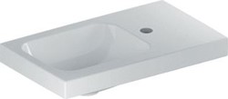 GEBERIT ICON LIGHT FONTEIN 53X31CM ZONDER KRAANGAT EN ZONDER OVERLOOP AFLEGVLAK LINKS KERATECT/WIT 501.833.00.4