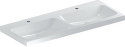 GEBERIT ICON LIGHT DUBBELE WASTAFEL 120X48CM MET 2 KRAANGATEN EN ZONDER OVERLOOP WIT 501.838.00.5