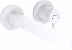 HANSGROHE FINORIS TWEEGATS WASTAFELMENGKRAAN INBOUW 225MM PLUG MAT WIT 76050700