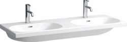 LAUFEN LUA DUBBELE WASTAFEL ZONDER KRAANGAT MET OVERLOOP WIT H8140810001091
