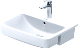 DURAVIT NO.1 INBOUWWASTAFEL 55X46X17CM HALFIINBOUW HOOGGLANS WIT 03765500002