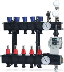 HENCO 5-GROEPS COMPOSIET VLOERVERWARMINGVERDELER STADSVERWARMING ESSENT UFH-0405CDE05