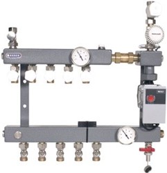 HENCO 11-GROEP STALEN VERDELER MET POMP STADSVERWARMING ESSENT PN6 UFH-0505SSTE11-PN6