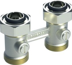 DANFOSS H-ONDERBLOK RLV-KS H-BLOK MESSING NIKKEL LE 48MM 003L0391